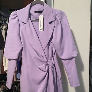 New Lilac wrap blazer dress